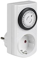 Розетка-таймер механическая IEK РТМ-1 30мин 24ч 48On/Off 16А IP20 белый картинка